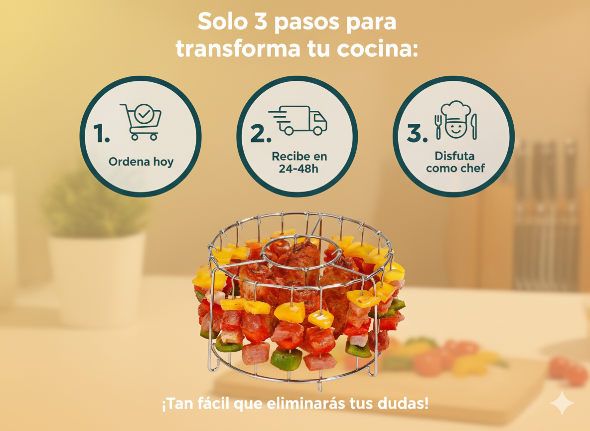Parrilla Para Air Fryer (Asa Tus Mejores Pinchos)