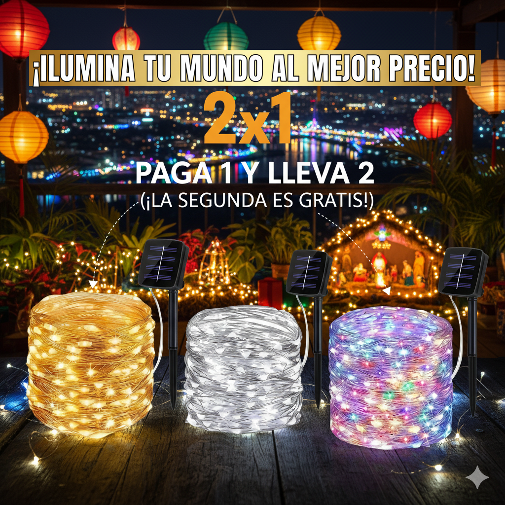 Luz Lineal Navidad Panel Solar🔥