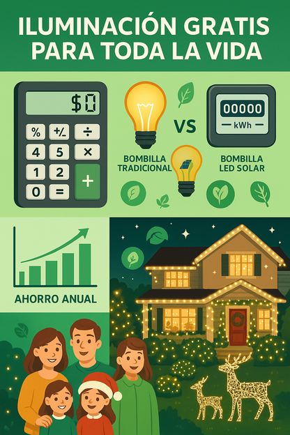 Luz Lineal Navidad Panel Solar🔥